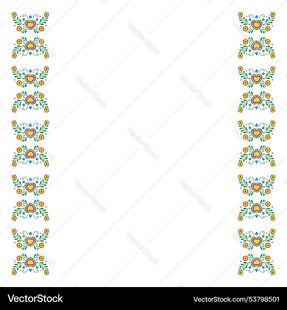 Czech pattern frame design collection Czech pattern frame design collection vector image