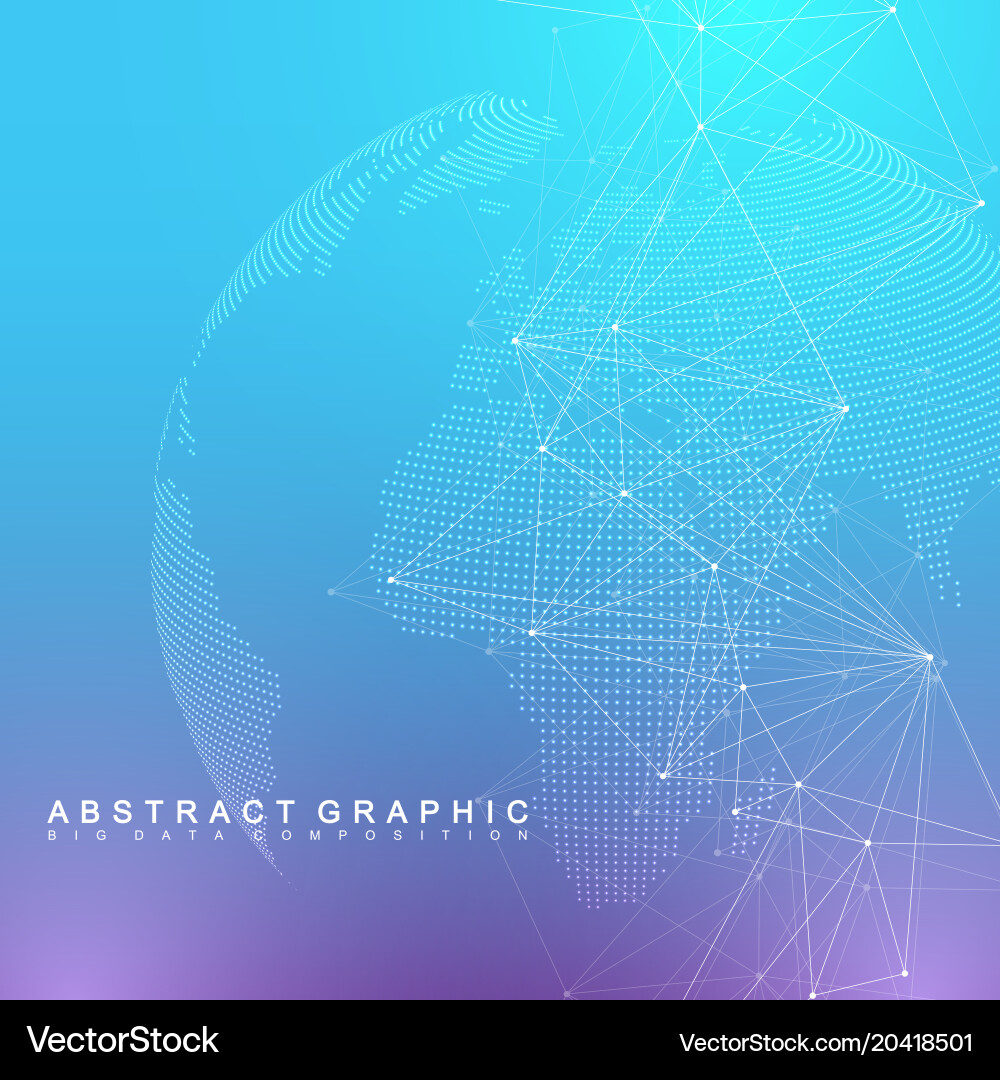 Global network connection and big data Royalty Free Vector