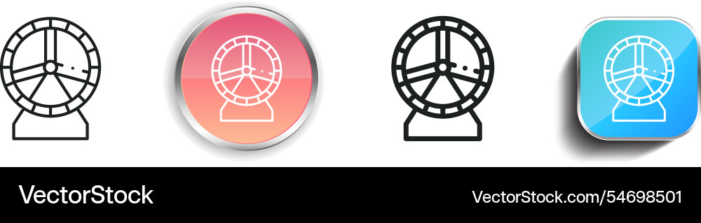 Hamster icon thin linear regular and button style vector image