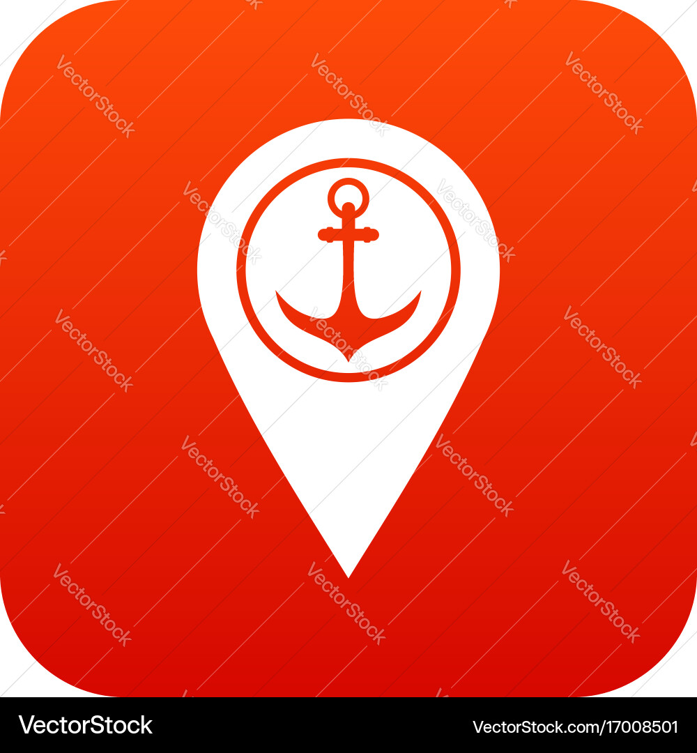 Map pointer with symbol anchor and sea port icon Vector Image