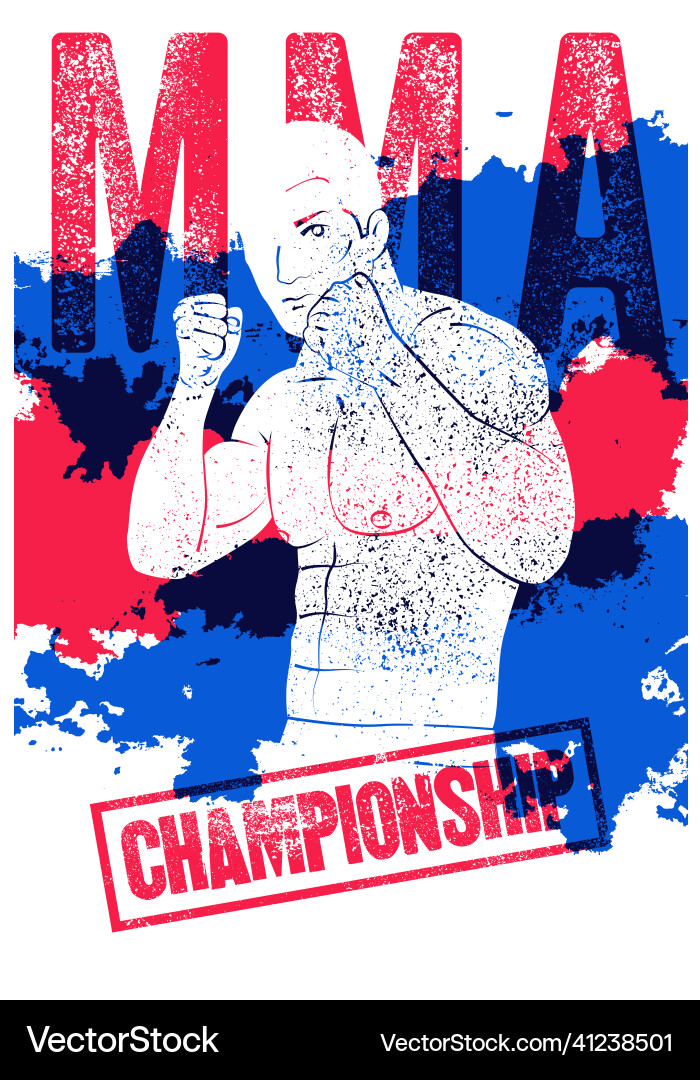 Mma Meisterschaft Vintage Grunge Stil Poster Mma Meisterschaft Vintage Grunge Stil Poster vektorbild
