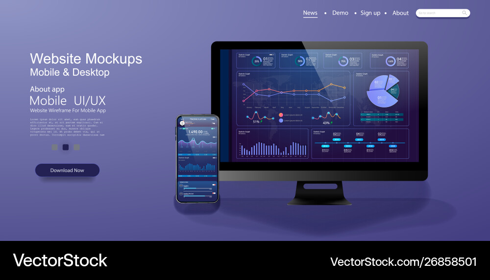 Page design templates for data analysismanagement vector image