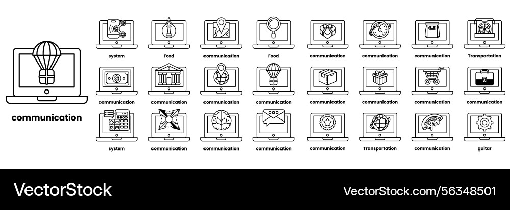 Set of in the concept computers and business Set of in the concept computers and business vector image
