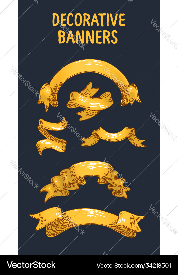 Set ribbon banners Royalty Free Vector Image - VectorStock