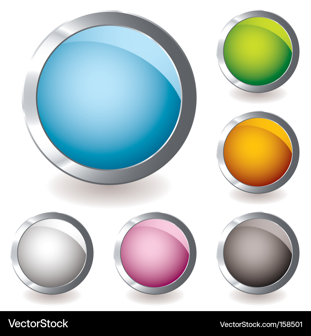 Six Round Web Icon Buttons vector image