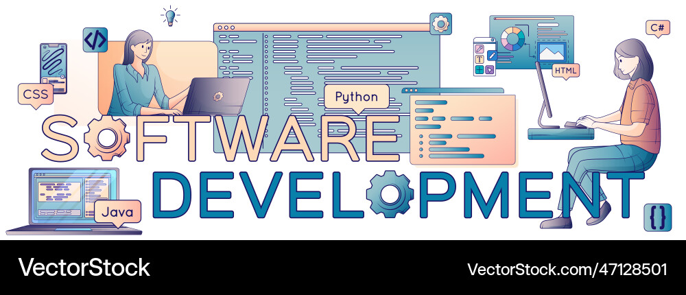 Software Development Composition vector image