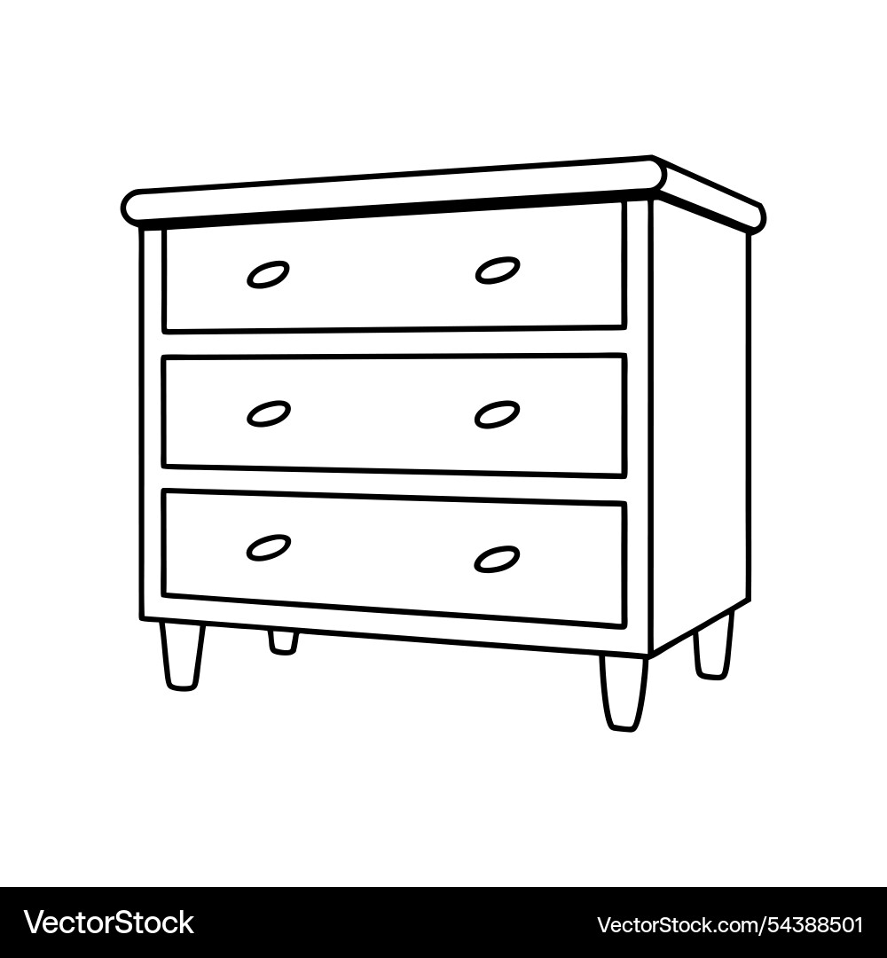 Stylish chest of drawers Royalty Free Vector Image