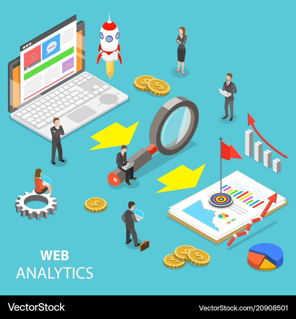 Web Analytics Isometric Concept vector image