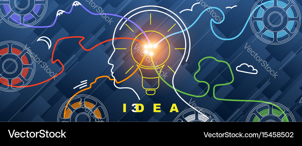 3d printing filament modeling prototype vector image