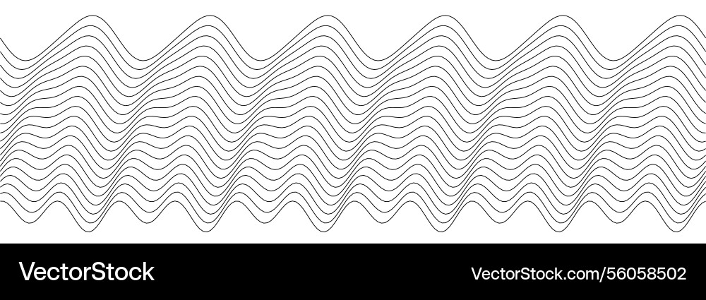 Abstract wavy line pattern in grayscale Vector Image