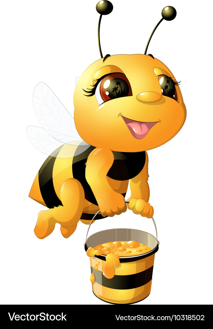 Bee on a white background Royalty Free Vector Image