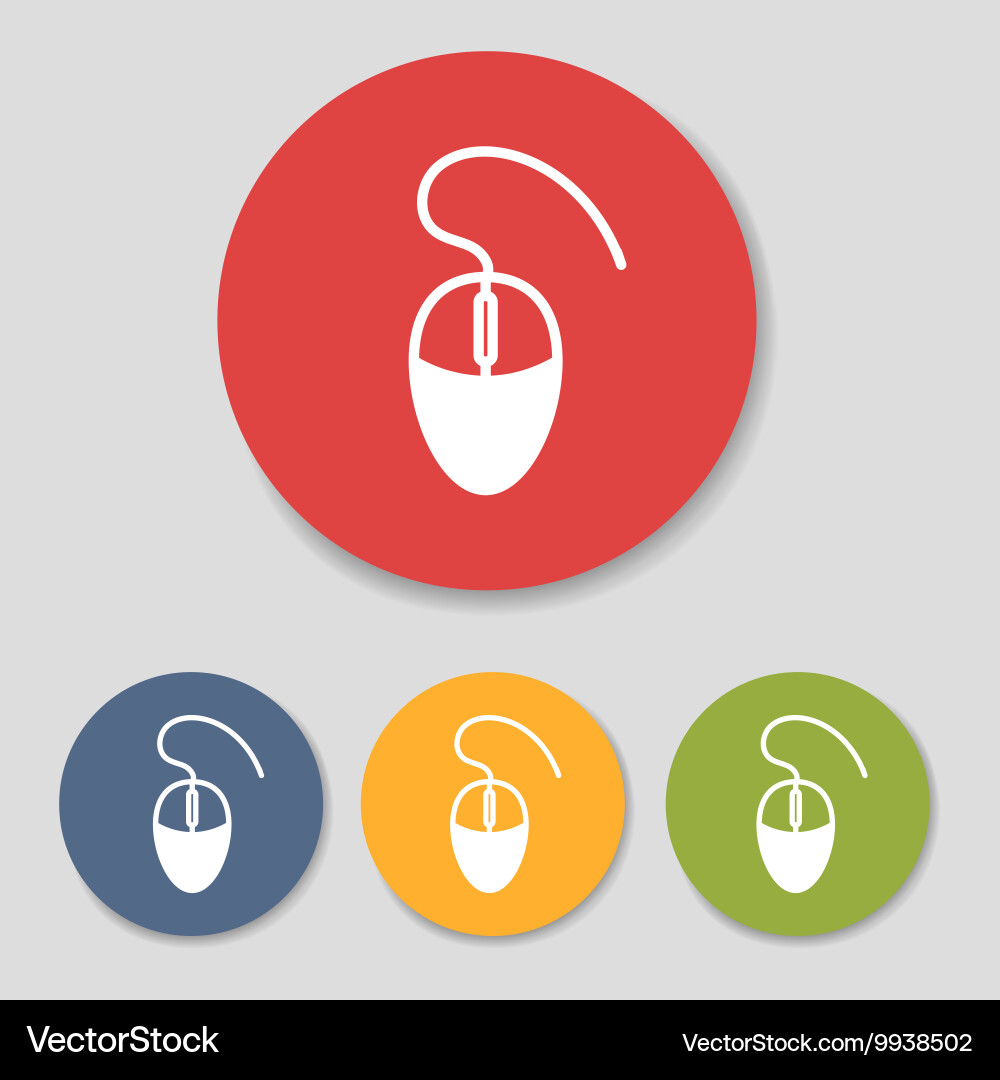 Flat computer mouse icons Vector Image
