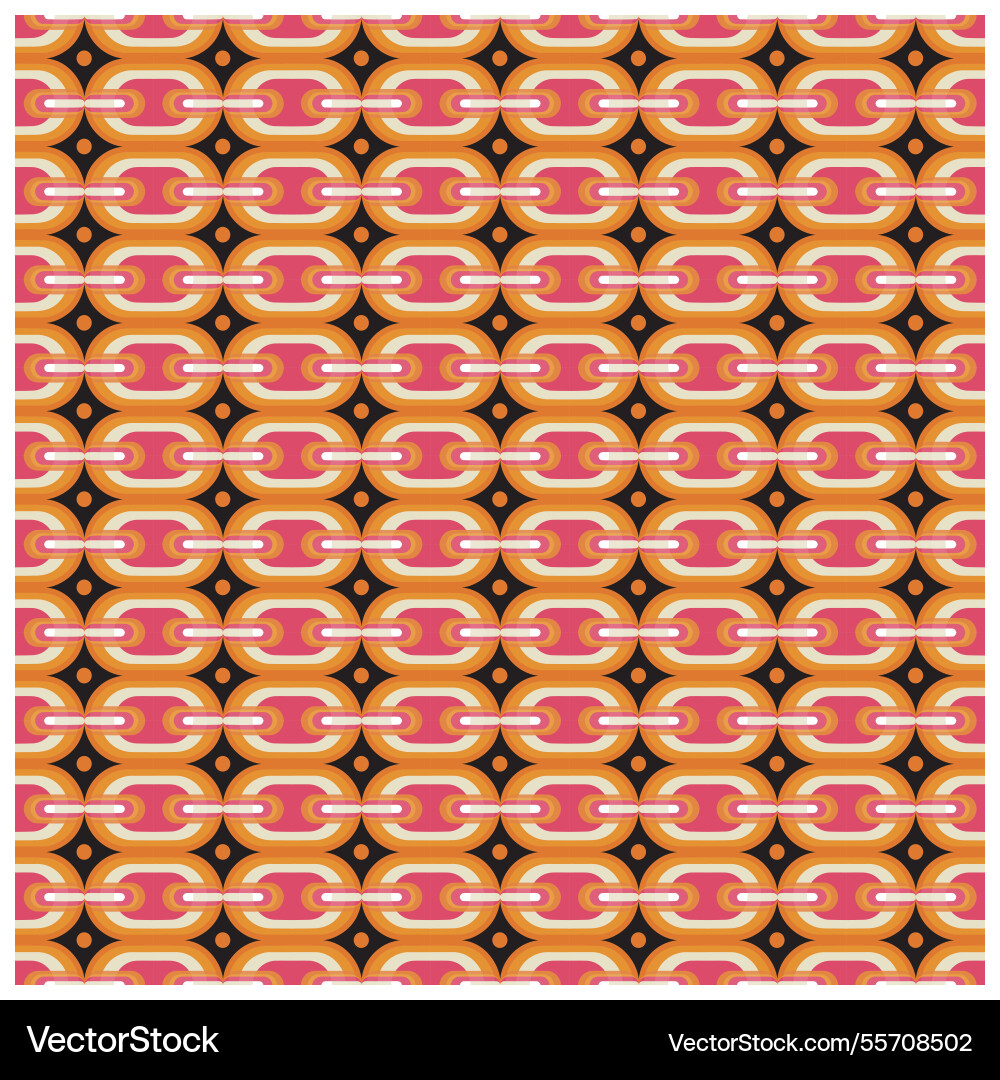 Geometric chain shape print pattern design vector image