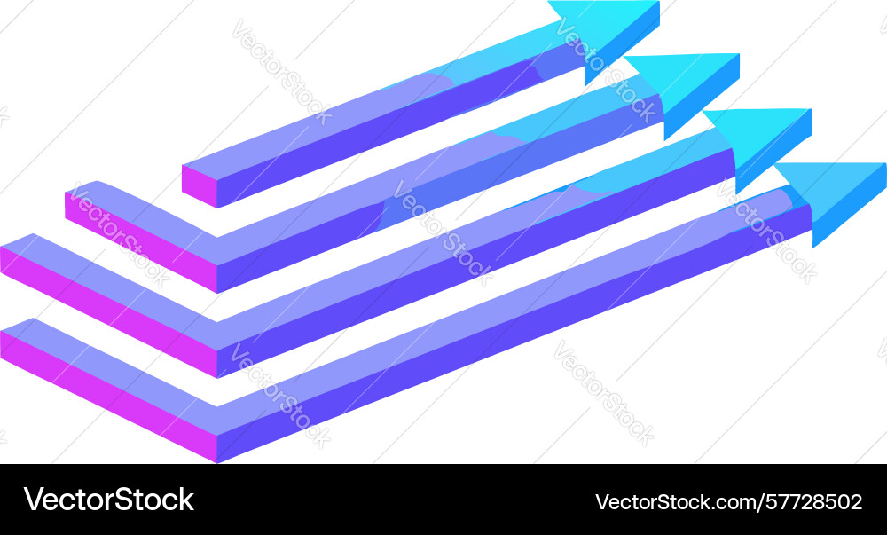Isometric horizontal arrows for progress vector image