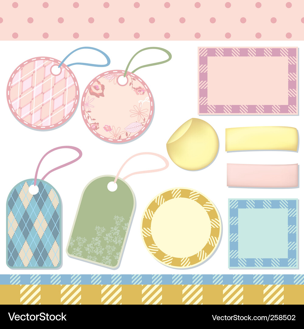Retro Floral Elements Set Vektorbild