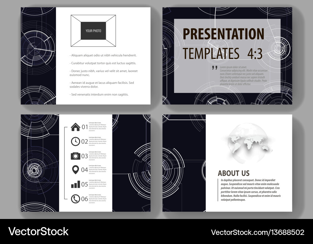 Set of business templates for presentation slides Set of business templates for presentation slides vector image
