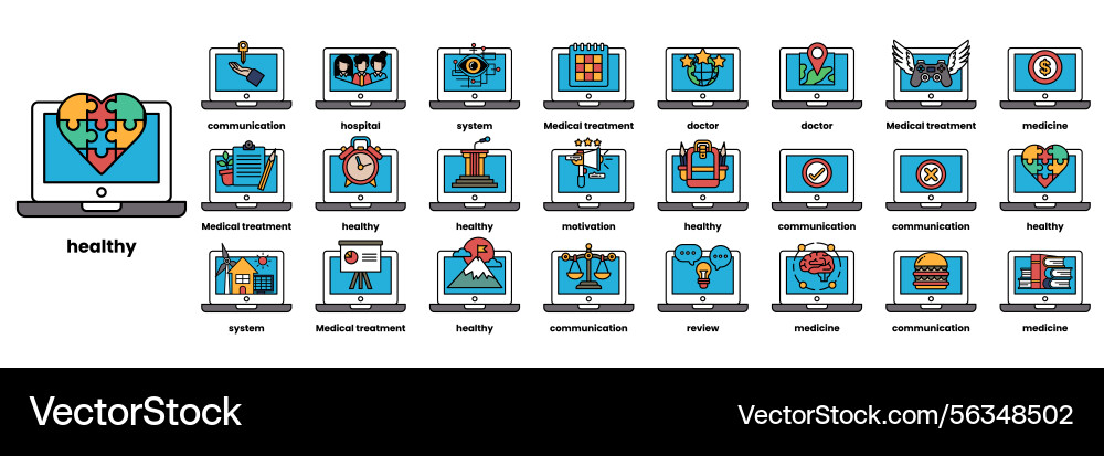 Set of in the concept computers and business Set of in the concept computers and business vector image