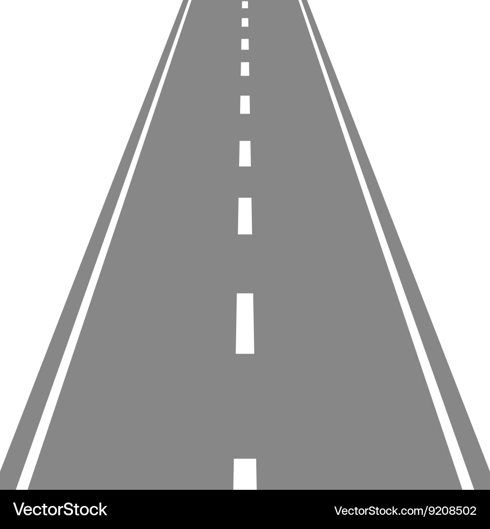 Straight road simple flat Royalty Free Vector Image