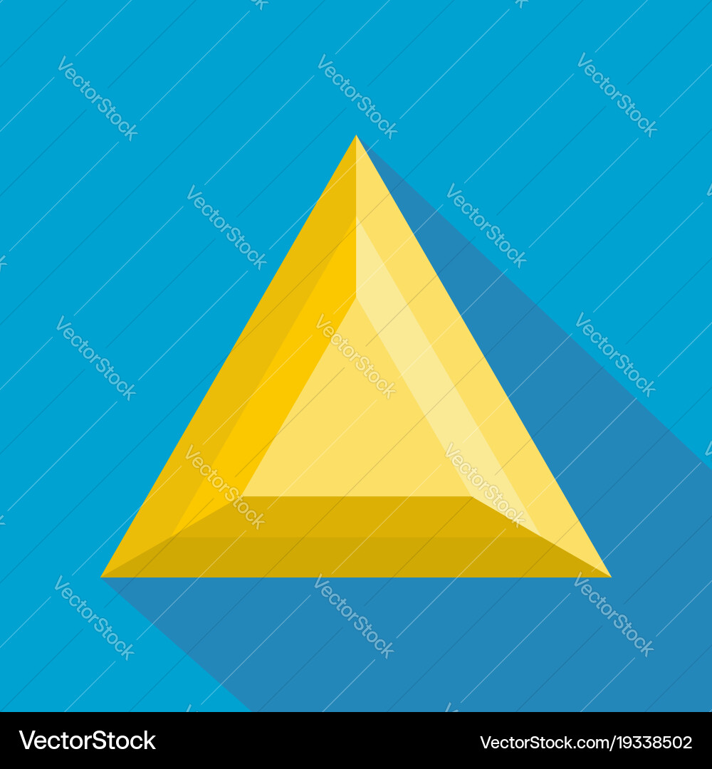 Triangular adamant icon flat style vector image