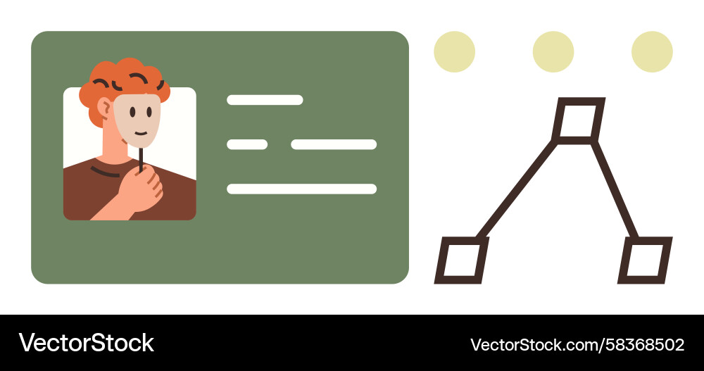User Profile Card with Hierarchy Diagram Vector Image