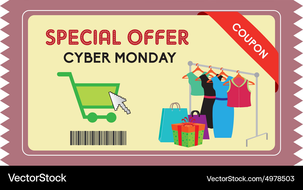 Abstract cyber monday object on a white background Vector Image
