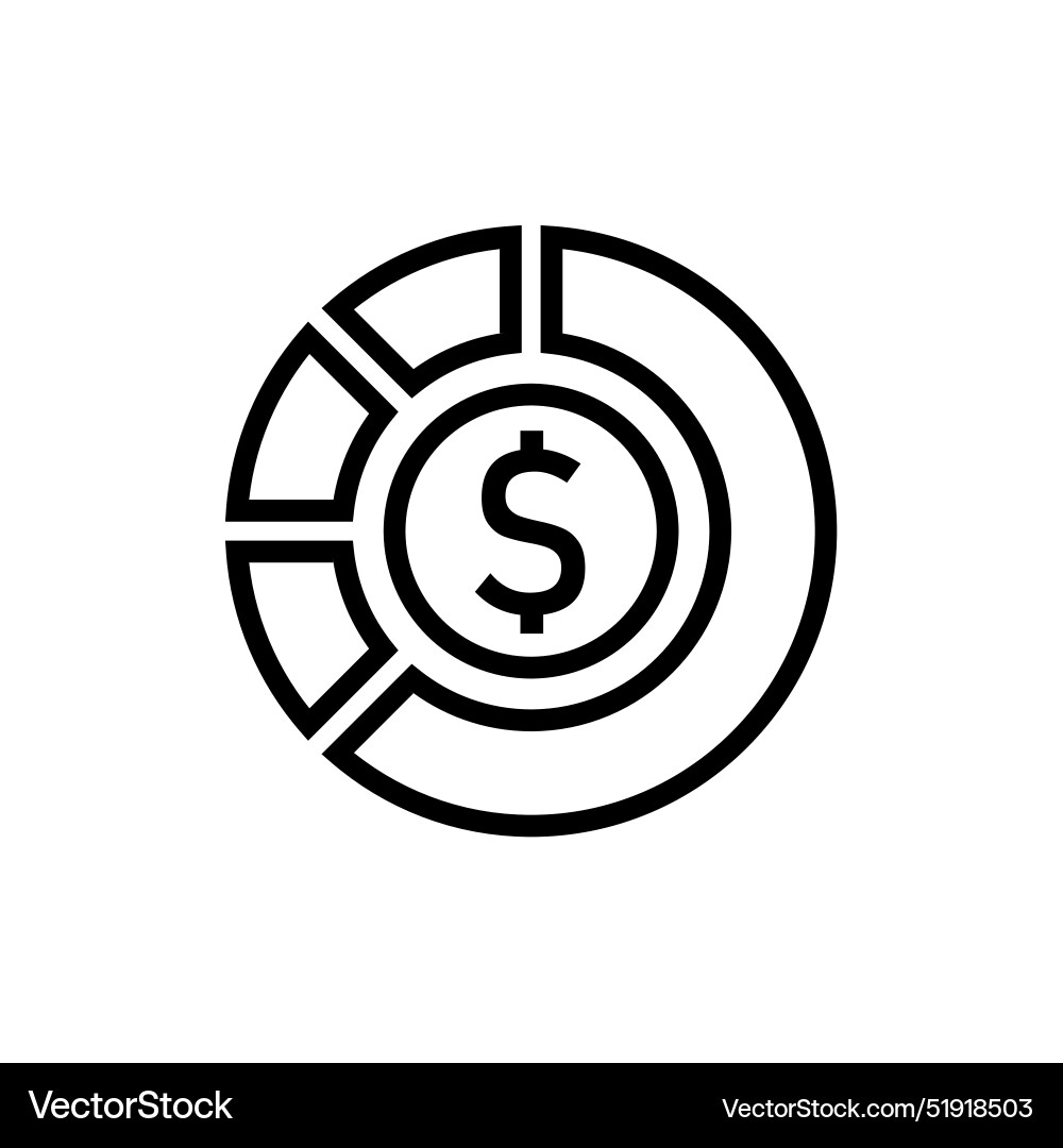 Asset allocation icon outline set collection Vector Image