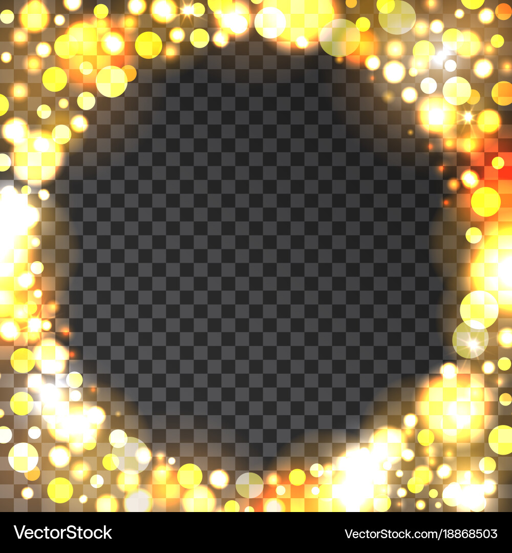 Bokeh round frame on transparent background vector image