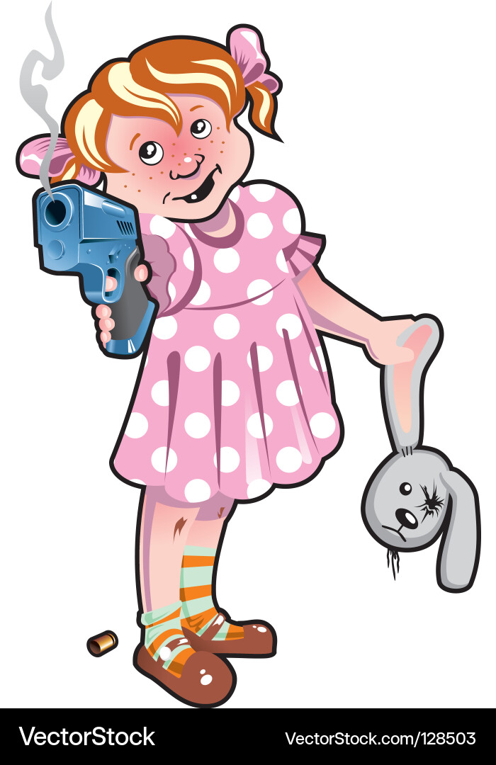 Child with the weapon vector image