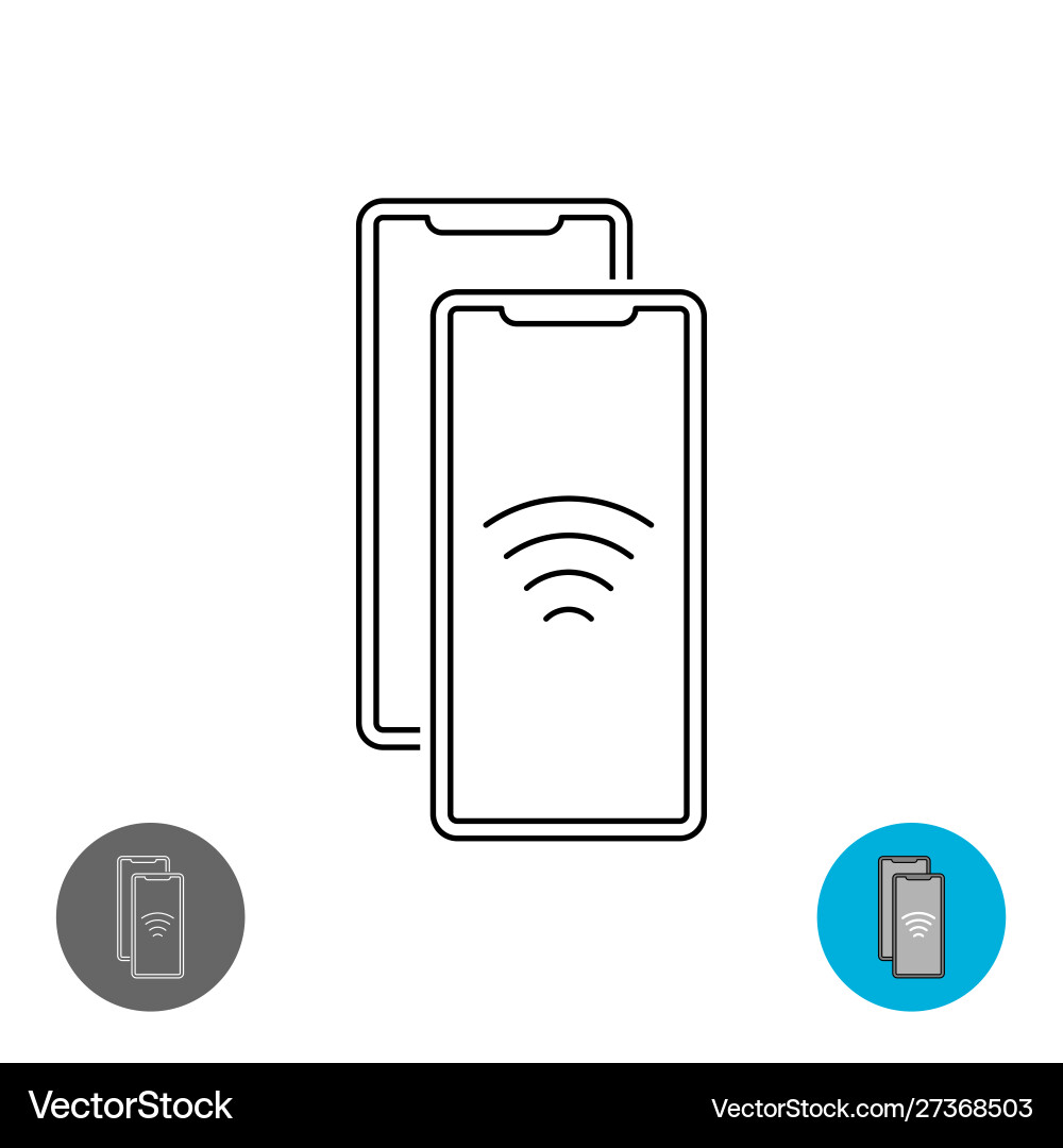 Data transfer between two smartphones via nfc Data transfer between two smartphones via nfc vector image