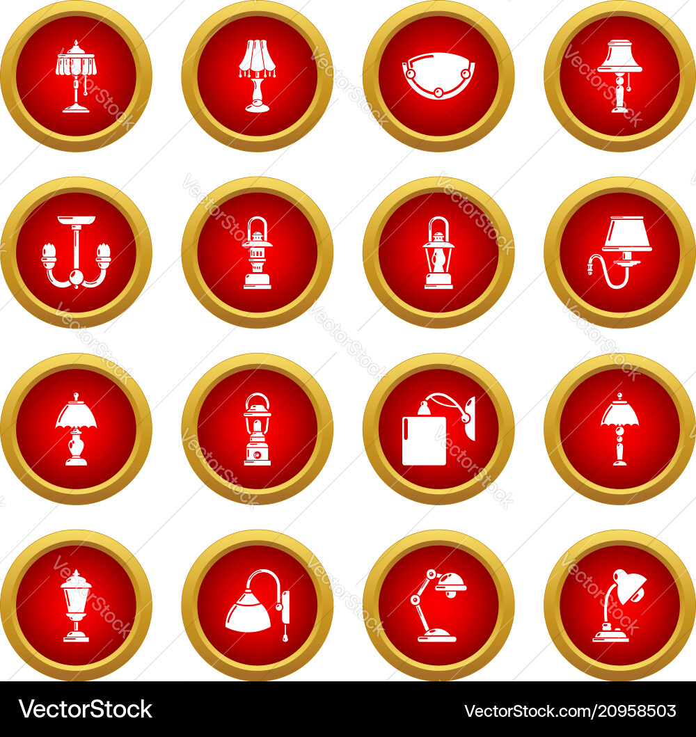 Lamp icons set simple style Lamp icons set simple style vector image