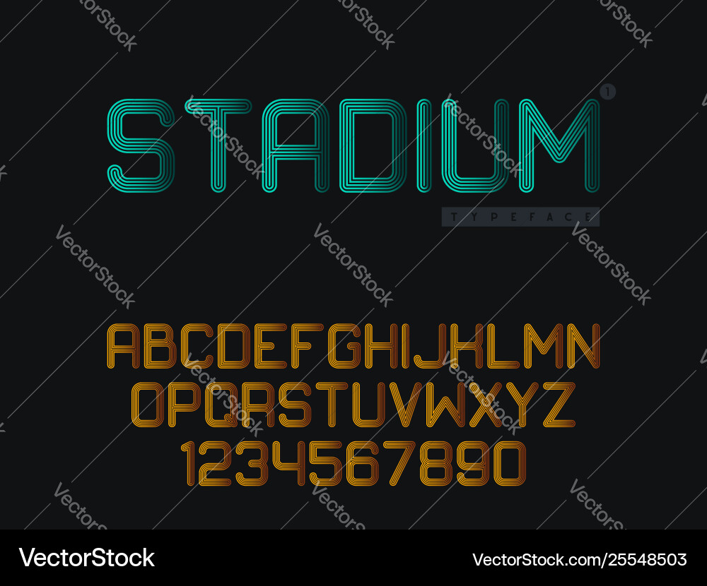 Linear uppercase font Linear uppercase font vector image