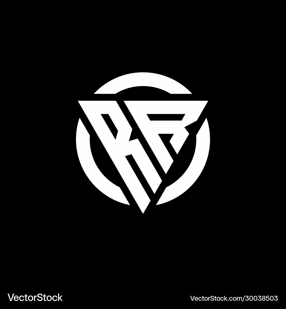 Rr logo with triangle shape and circle rounded Vector Image