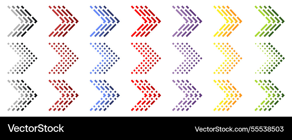 Set of arrows with different style and colors vector image