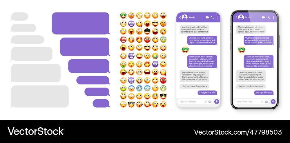 Smartphone messaging app user interface design vector image