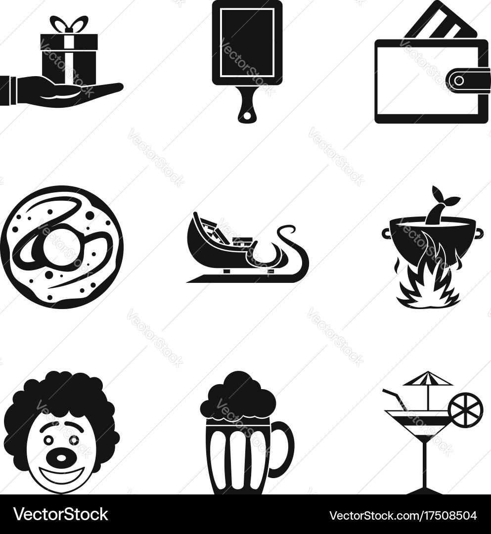 Bounty icons set simple style Vector Image