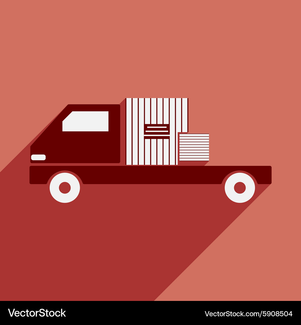 Flat with shadow icon and mobile application car Vector Image