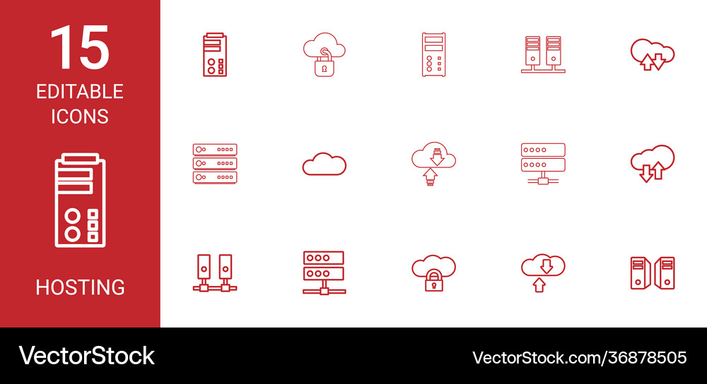 15 hosting icons (36878505) – Free Vector | VectorStock