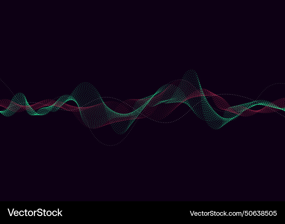 Abstract background with dynamic particle sound vector image