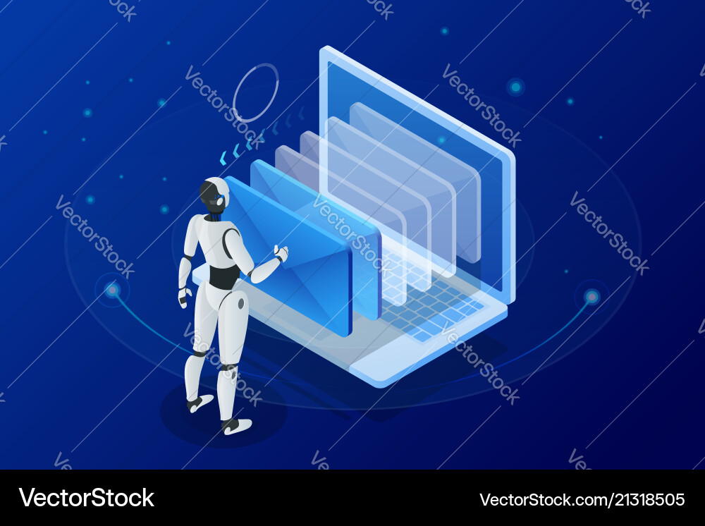 AI Chatbot Robots - Digital Communication vector image