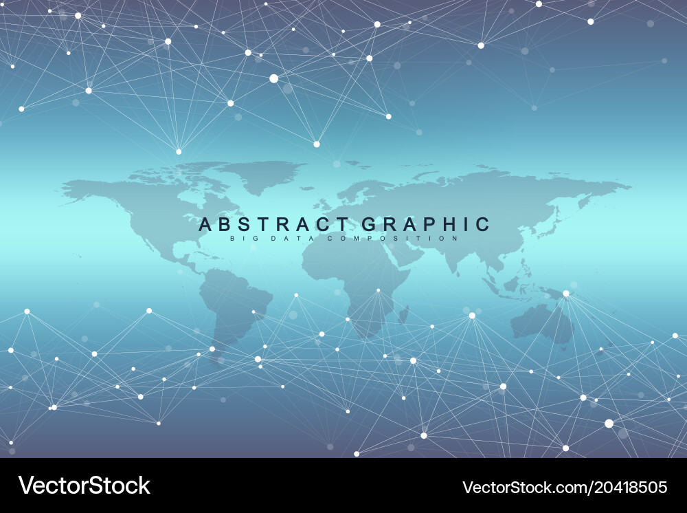 Geometric abstract with connected line Vector Image