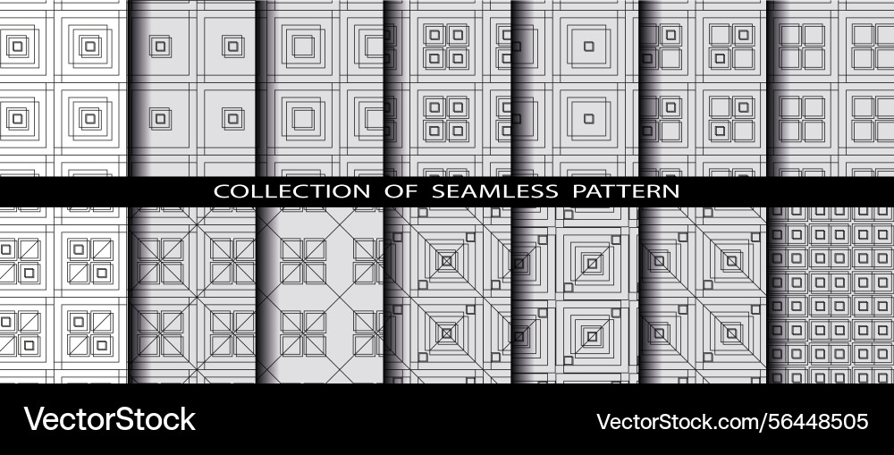 Geometric square seamless line patterns Geometric square seamless line patterns Vector Image