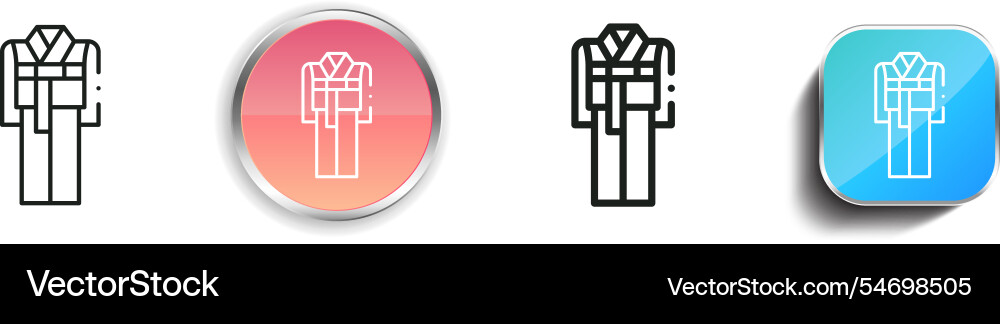 Hanbok icon thin linear regular and button style vector image