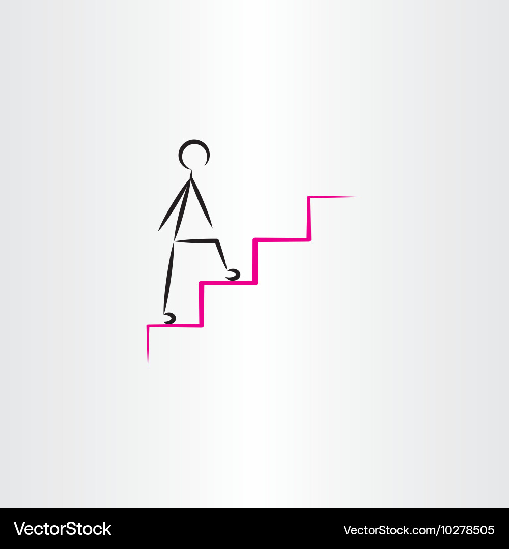 Man climbing stairs icon design element vector image