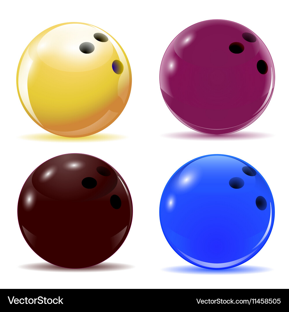 Multi-colored bowling balls isolated objects Vector Image