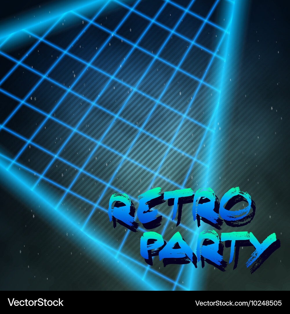 Neon style triangle techno background outer space vector image