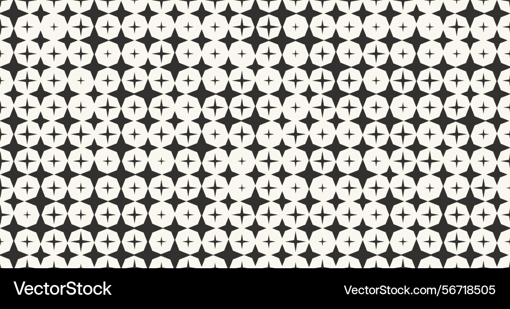 Retro abstract geometric design with four-pointed Vector Image