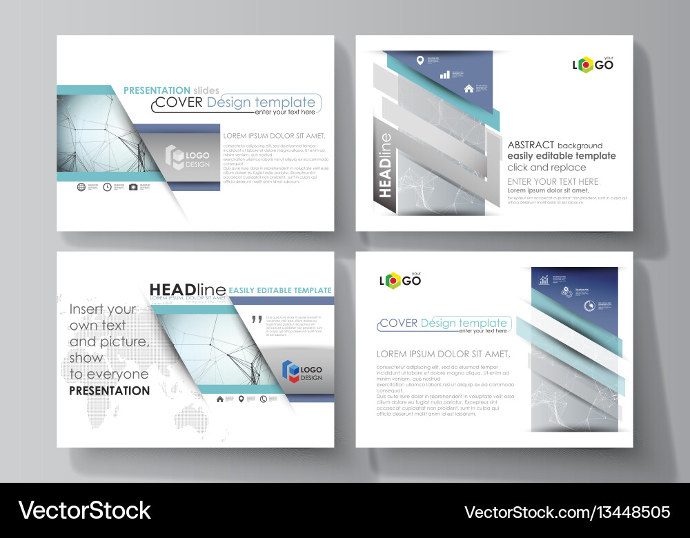 Set of business templates for presentation slides Set of business templates for presentation slides vector image