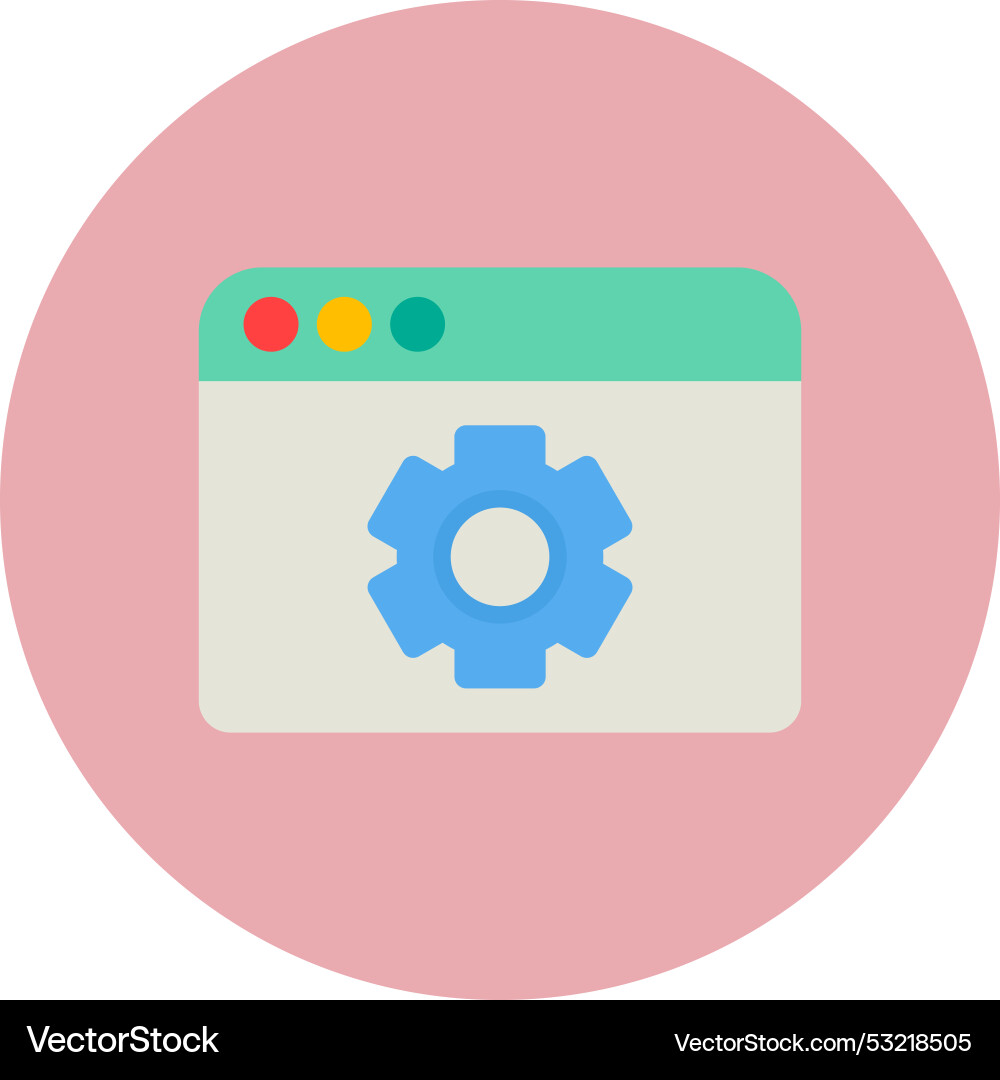 Web browser flat circle icon vector image