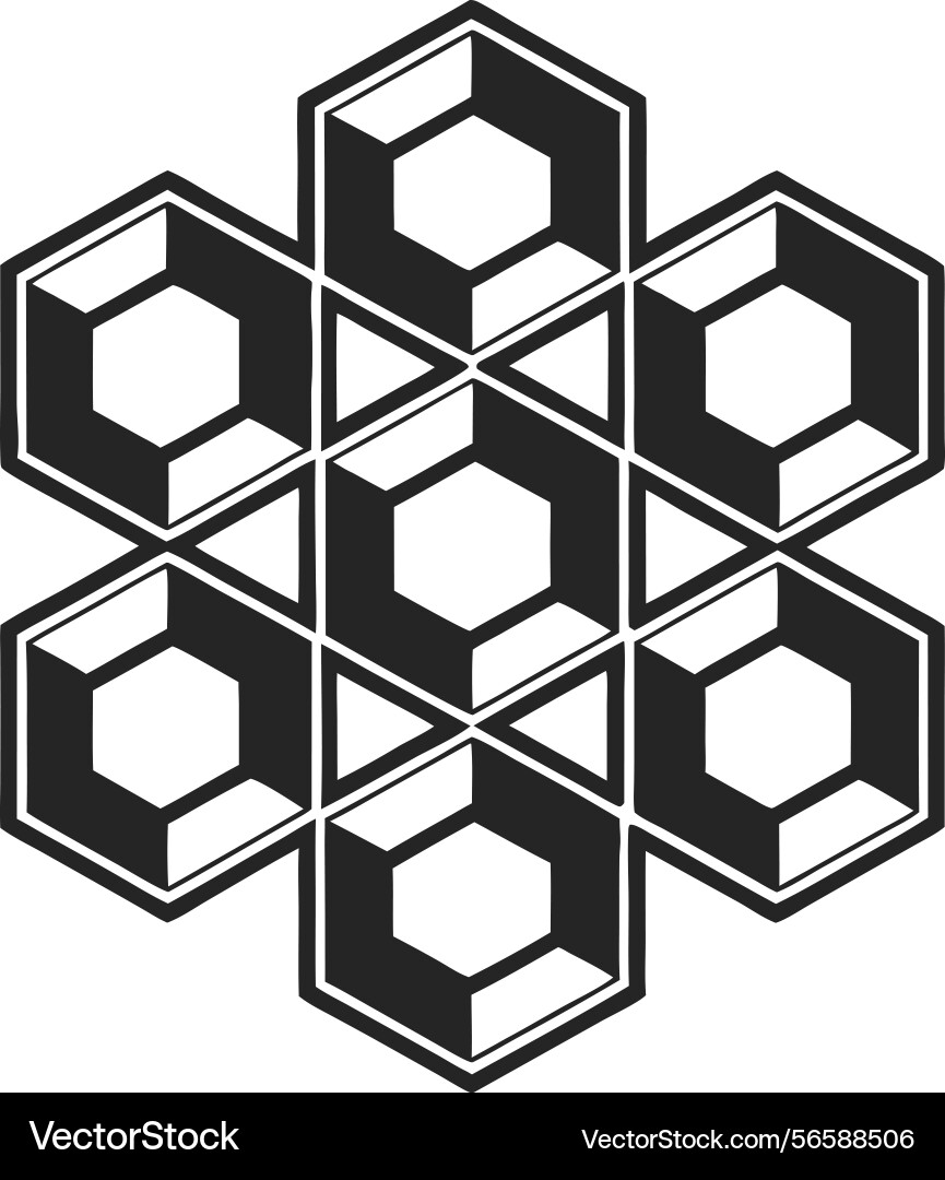 Abstract geometric pattern featuring interlocking Vector Image