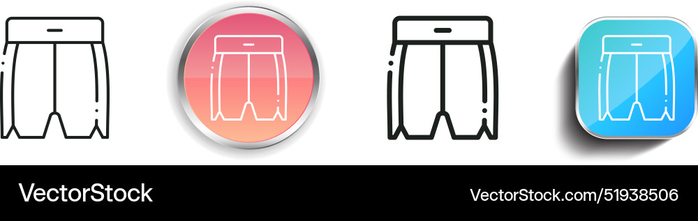 Boxing shorts icon thin linear regular and button Vector Image